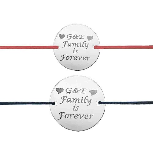 Set bratari cuplu personalizate cu banuti de argint de 16mm si 19mm