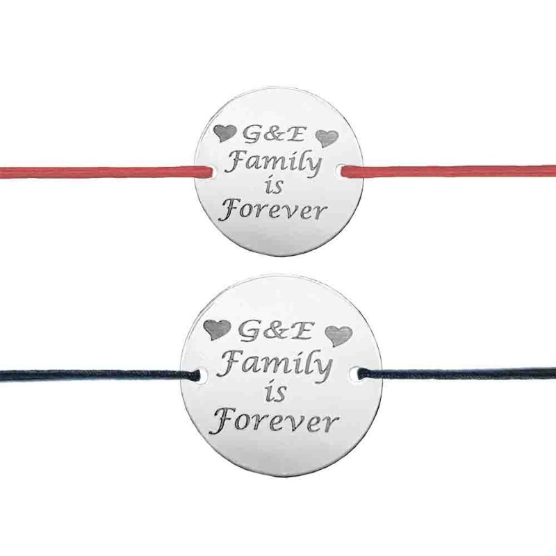 Set bratari cuplu personalizate cu banuti de argint de 16mm si 19mm