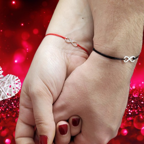 Set bratari cuplu cu infinit din argint