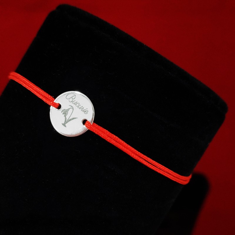 Bratara martisor cu banut de argint Bucurie