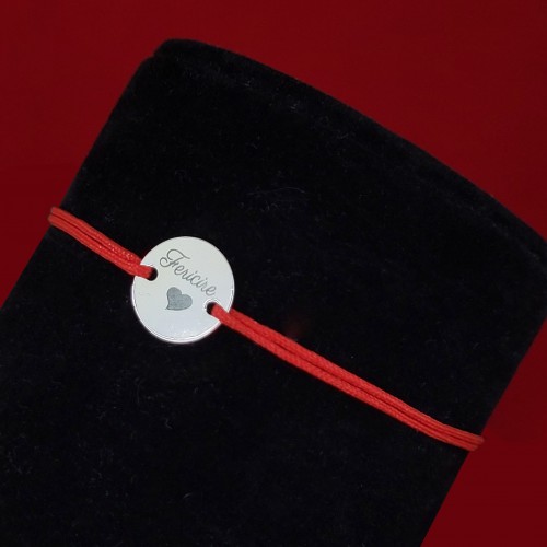 Bratara martisor cu banut de argint Fericire