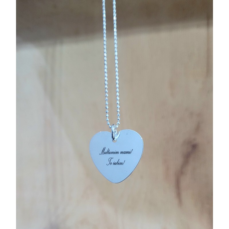 Lantisor argint cu inimioara personalizata