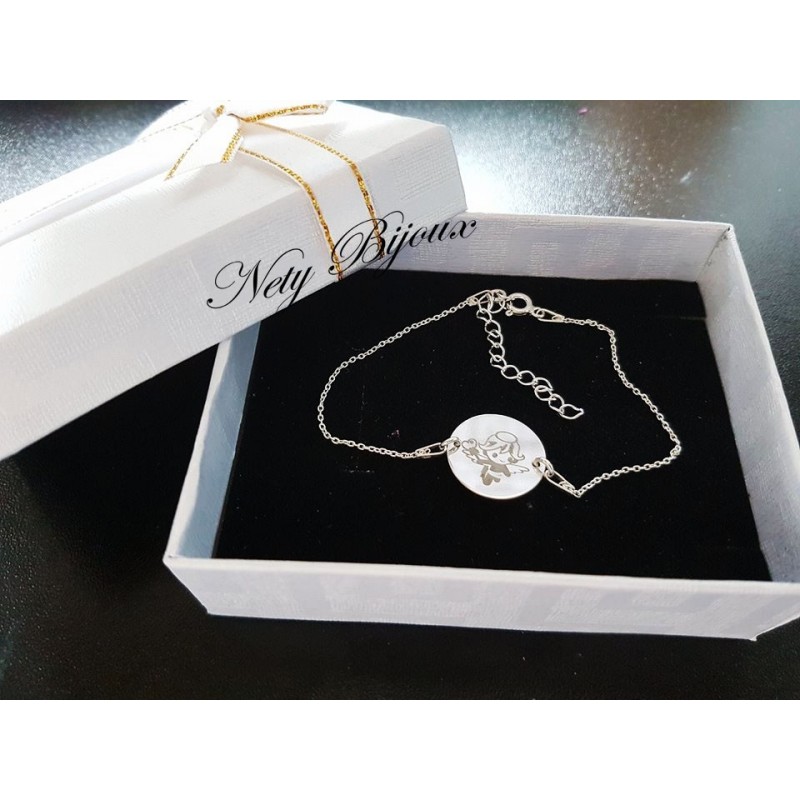 Bratara lant cu banut de 16 mm FOTO