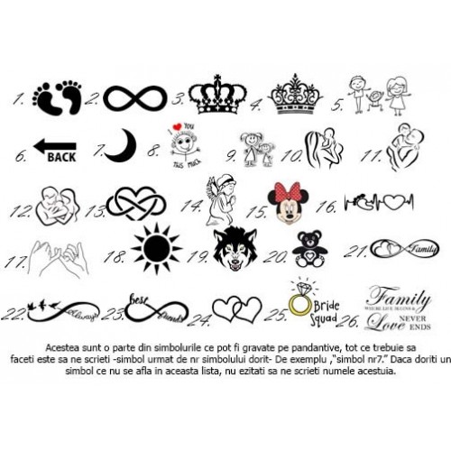 Simboluri pentru personalizare nety bijoux