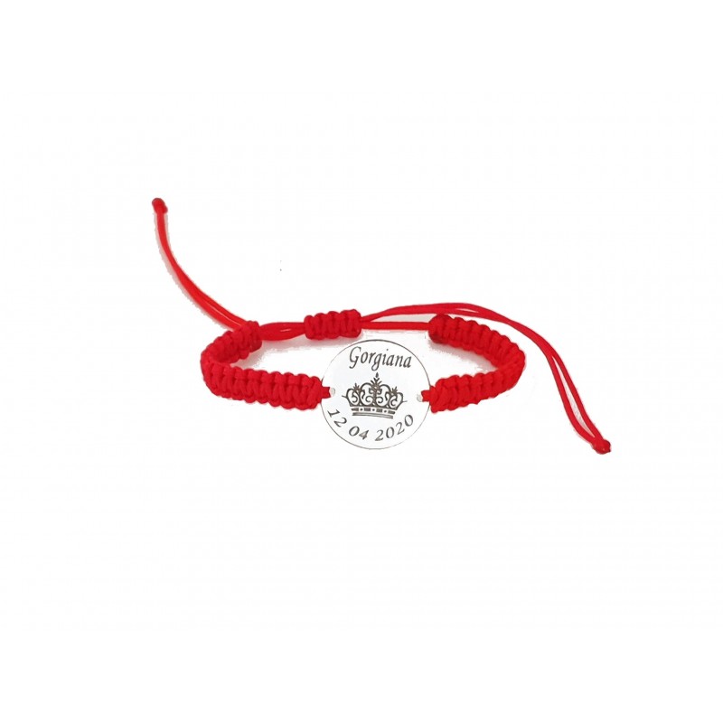 Bratara bebe cu banut de 16 mm - impletita