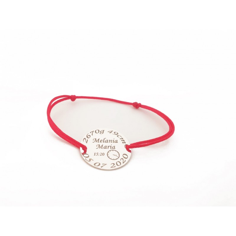 Bratara bebe cu banut de argint